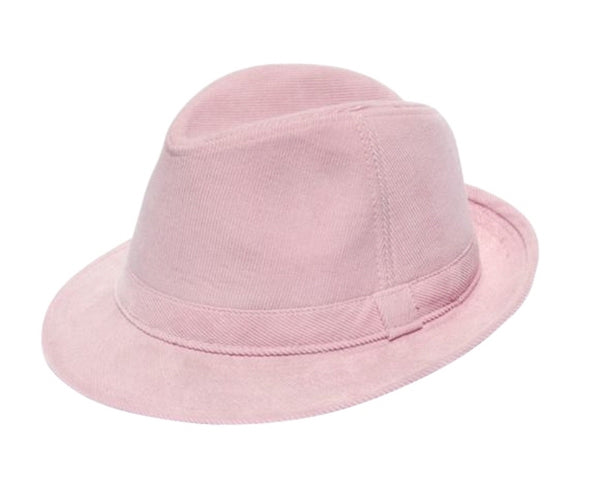 A189-PINK CORDUROY FEDORA