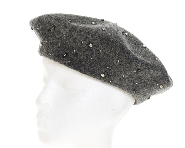 A196-RHINESTONES WOOL BERET