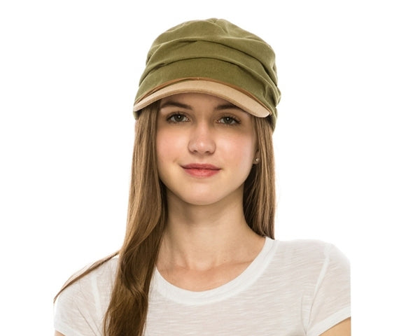 A217-PLEATED FABRIC FASHION CAP