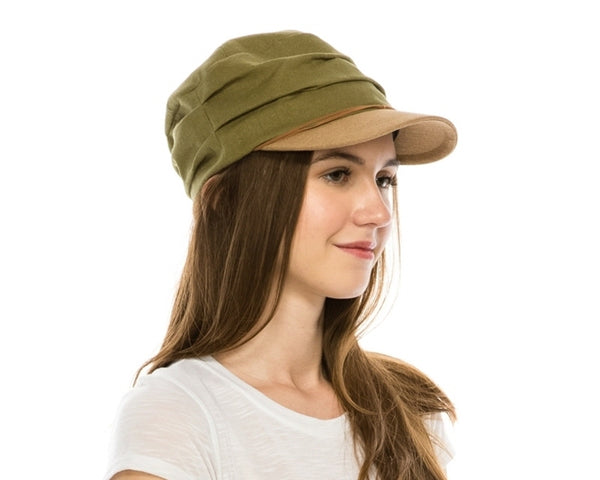 A217-PLEATED FABRIC FASHION CAP