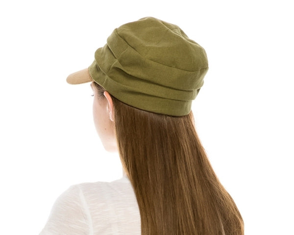 A217-PLEATED FABRIC FASHION CAP