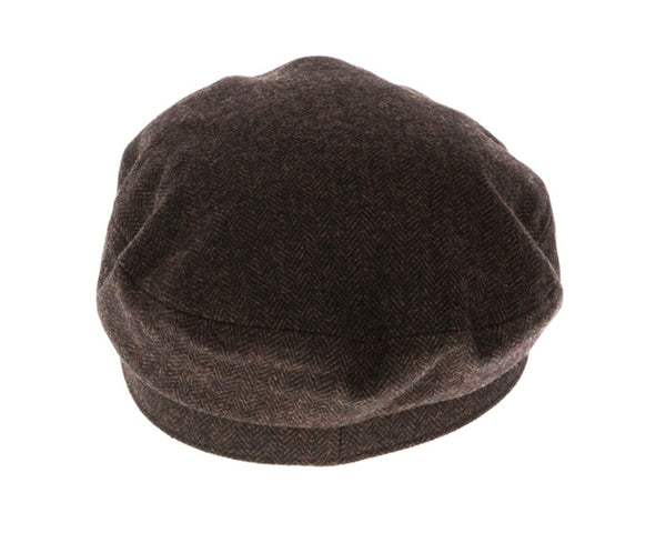 A224-HERRINGBONE FISHERMAN CAP - LEATHER BAND