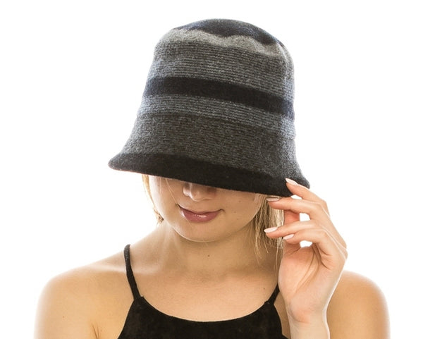 A234-STRIPED WOOL BUCKET HAT