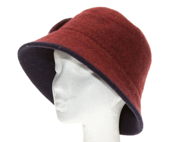 A236-MARLED WOOL CLOCHE W/ BOW