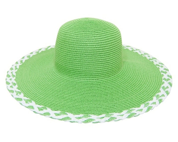 A250-SUN HAT IN POP COLORS W/ WOVEN EDGE