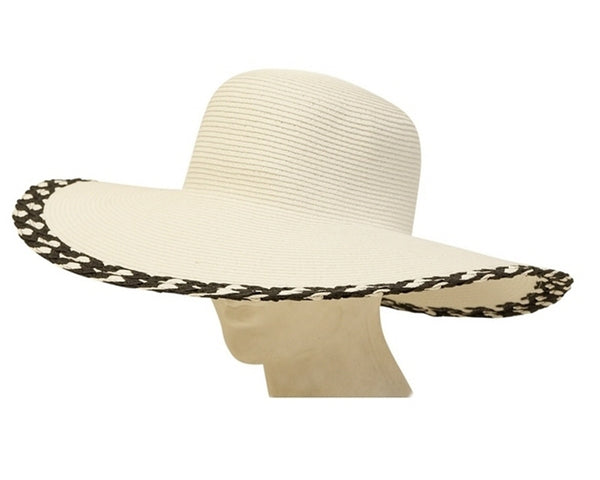 A250-SUN HAT IN POP COLORS W/ WOVEN EDGE