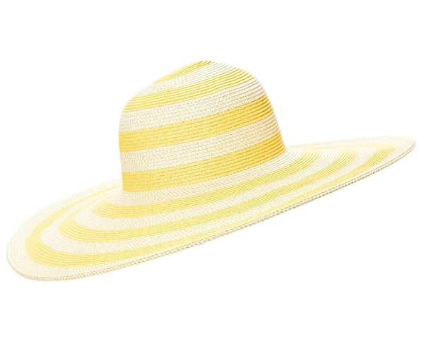 A267-OVERSIZED BRIM LUREX STRIPE SUN HAT