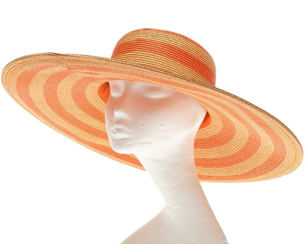 A267-OVERSIZED BRIM LUREX STRIPE SUN HAT