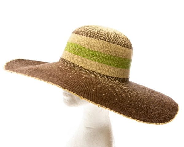 A280-COLORBLOCK TOYO STRAW SUN HAT