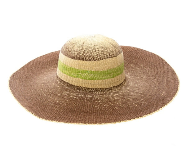 A280-COLORBLOCK TOYO STRAW SUN HAT