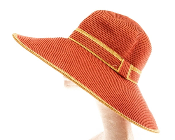 A281-LAMPSHADE HAT WITH CONTRAST BAND