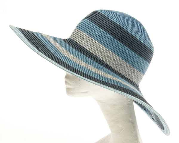 A284-WIDE BRIM HATS - METALLIC STRIPES