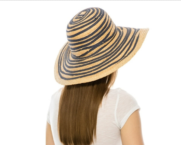 A289-RAFFIA SUN HAT WITH WAVY SQUIGGLES