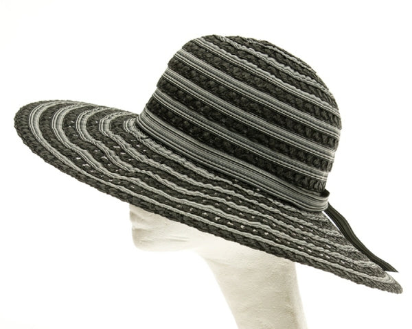 A300-STRIPED RIBBON & TOYO SUN HAT