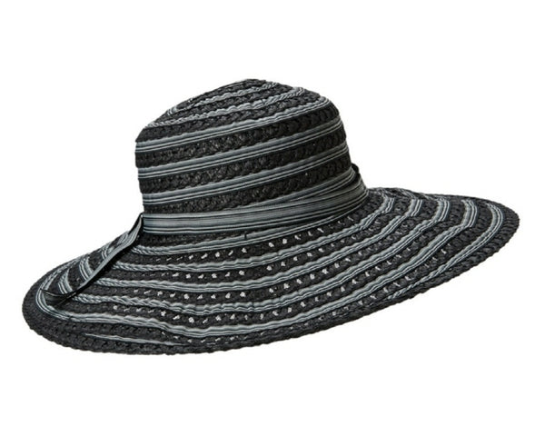 A300-STRIPED RIBBON & TOYO SUN HAT