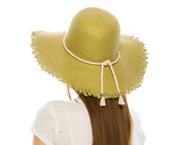 A326-HANDWOVEN STRAW BEACH HAT - UPF 50+