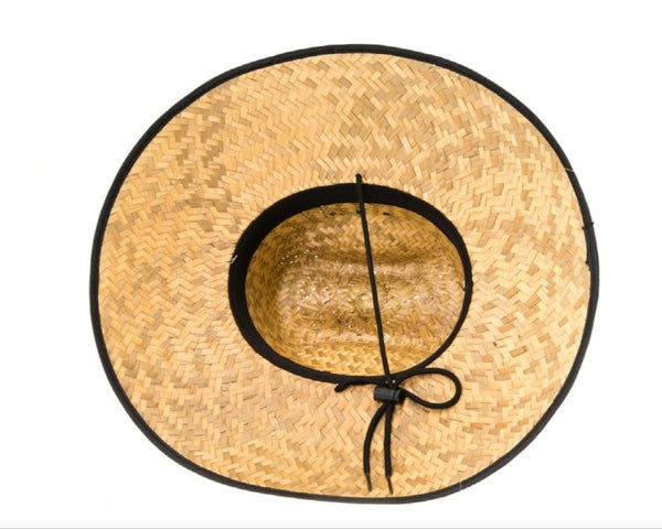 A334-PALM LEAF STRAW LIFEGUARD HAT