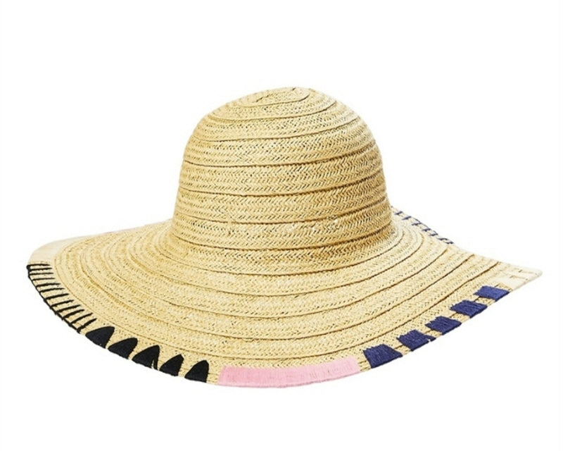 A339-WHIPSTITCH EDGE STRAW SUN HAT