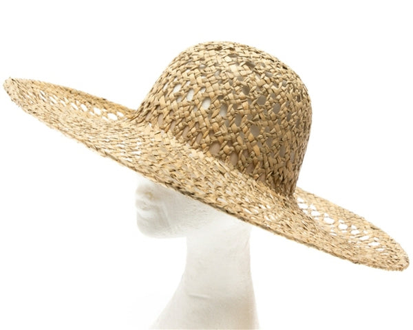 A347-OPEN WEAVE SEAGRASS STRAW HAT