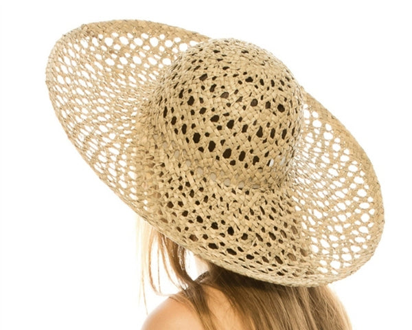 A347-OPEN WEAVE SEAGRASS STRAW HAT