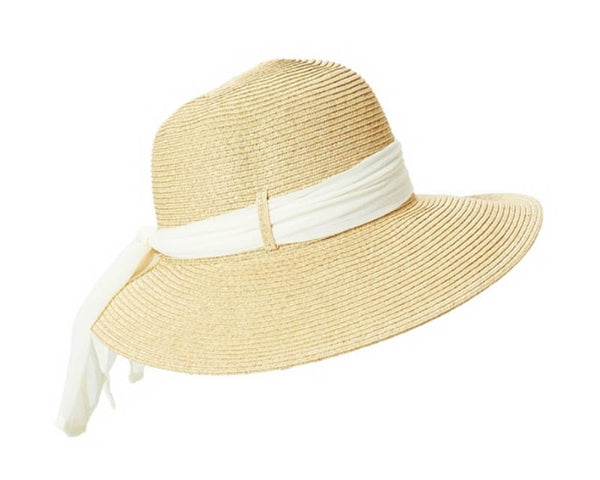 A349-LAMPSHADE SUN HAT W/ SASH