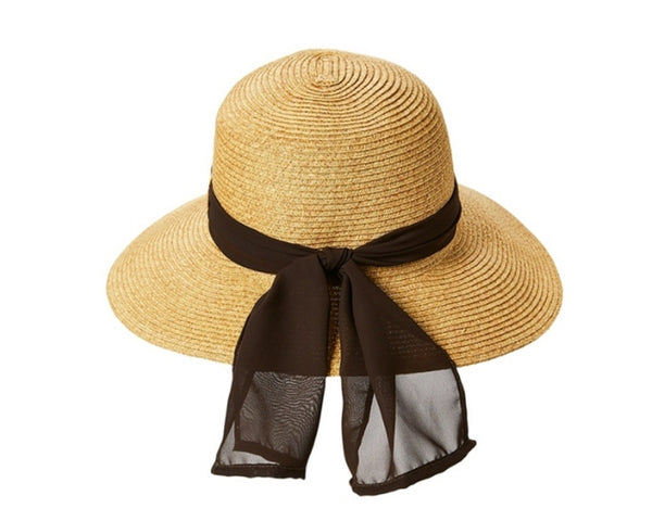 A349-LAMPSHADE SUN HAT W/ SASH