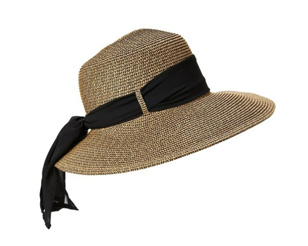 A349-LAMPSHADE SUN HAT W/ SASH