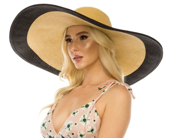 A350-EXTRA WIDE BRIM STRAW SUN HAT