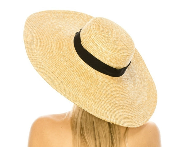 A354-FINE STRAW WIDE BRIM BOATER