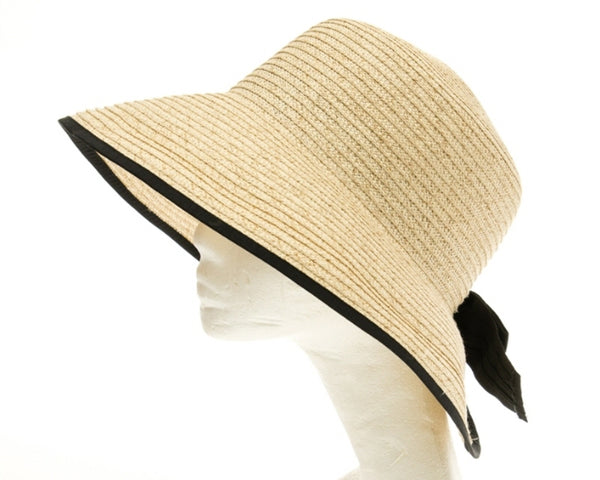 A356-SPLIT BACK SUN HAT W/ BOW