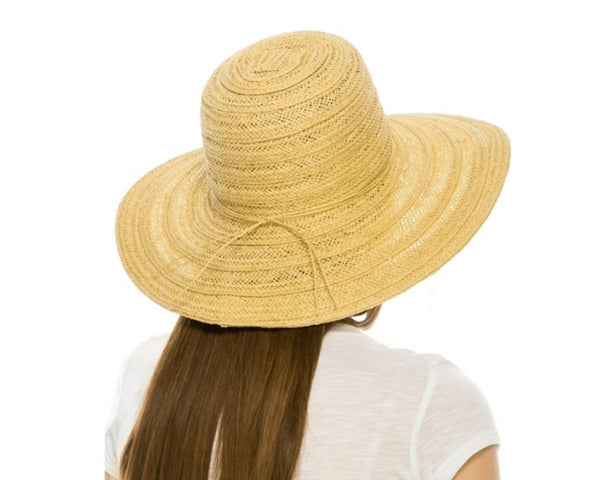 A359-FLOPPY STRAW SUN HAT - MIXED BRAID