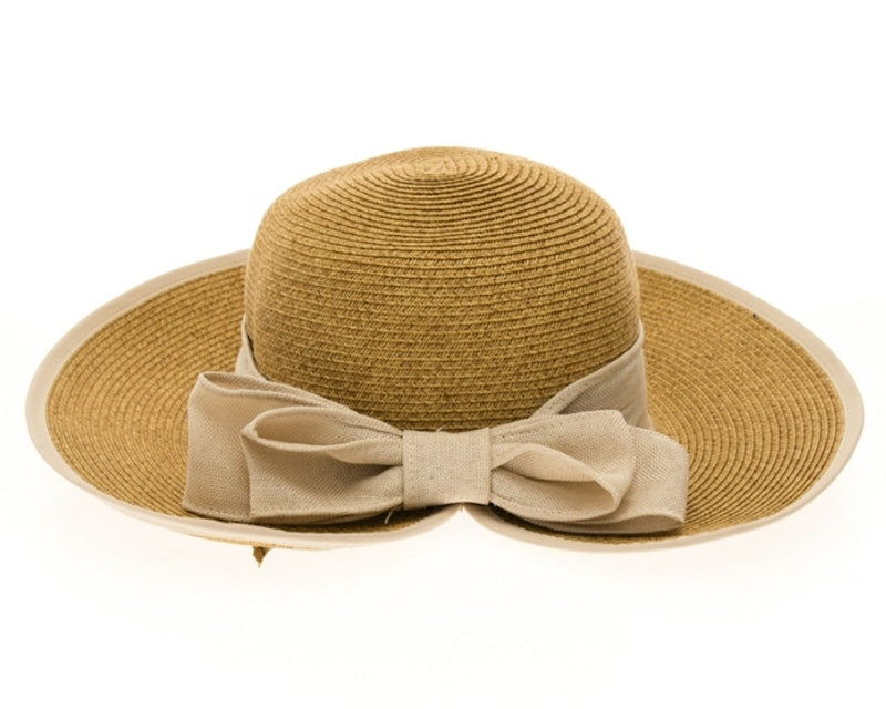 A360-SPLIT BACK HAT W/ LINEN BOW