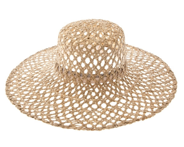 A362-FLAT TOP SEAGRASS SUN HAT