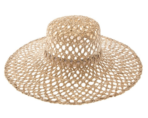 A362-FLAT TOP SEAGRASS SUN HAT