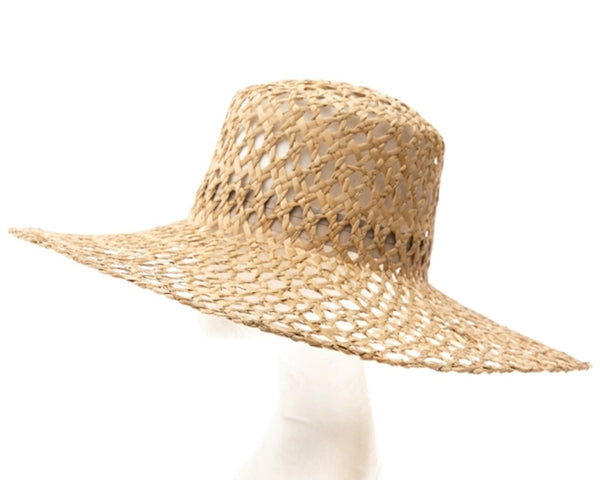 A362-FLAT TOP SEAGRASS SUN HAT