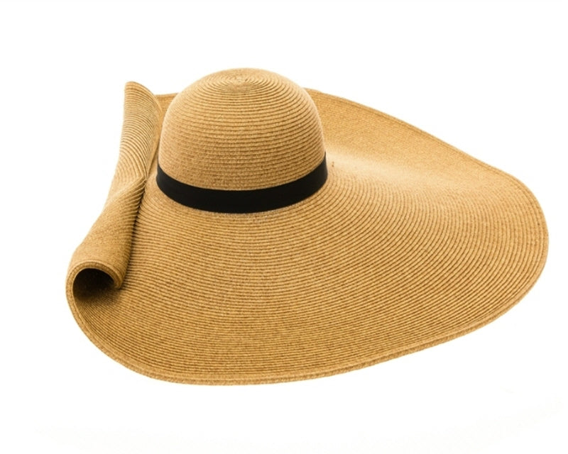 A367-OVERSIZED BEACH HAT W/ PIN UP BRIM