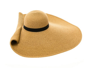 A367-OVERSIZED BEACH HAT W/ PIN UP BRIM