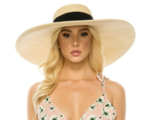 A368-6 INCH BRIM SUN HAT W/ WIDE BAND