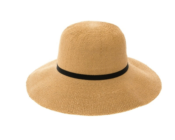 A369-TOYO STRAW BUCKET HAT W/ NARROW RIBBON TIE