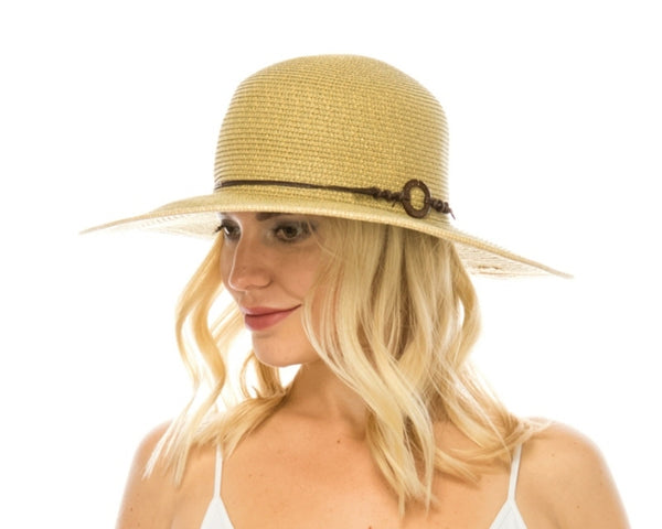 A372-SUN HAT W/ COCONUT RING