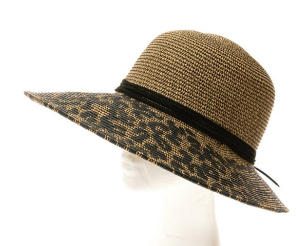 A373-LEOPARD PRINT LAMPSHADE HAT