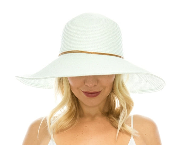 A374-SHIMMERY LAMPSHADE STRAW HAT