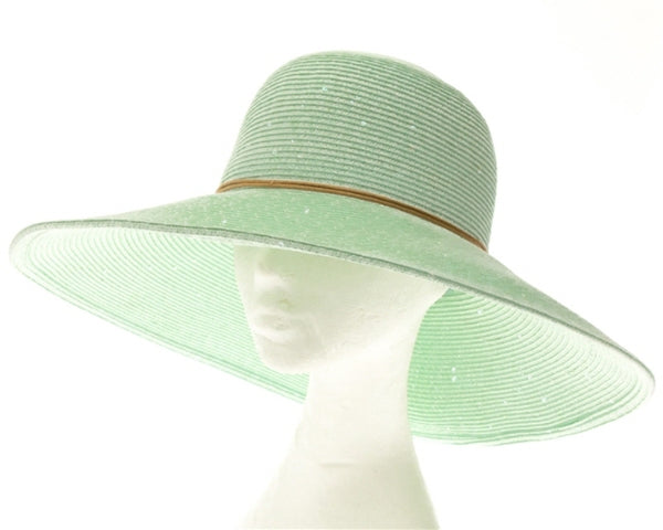 A374-SHIMMERY LAMPSHADE STRAW HAT