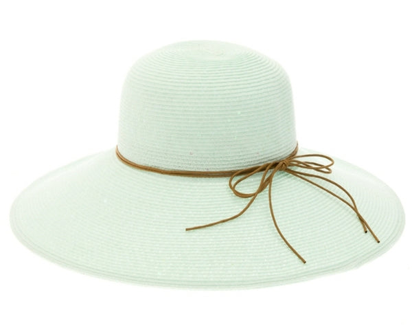 A374-SHIMMERY LAMPSHADE STRAW HAT