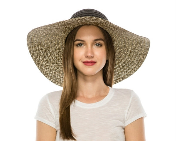 A375-2  TONE HEATHERED STRAW SUN HAT