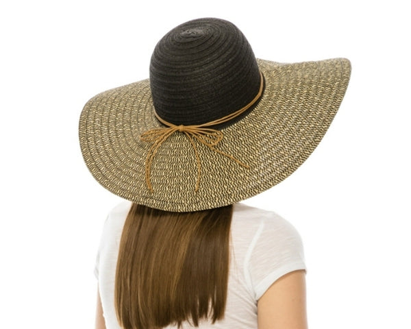 A375-2  TONE HEATHERED STRAW SUN HAT