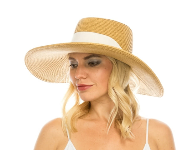 A377-GAMBLER WIDE BRIM HAT W/ SASH