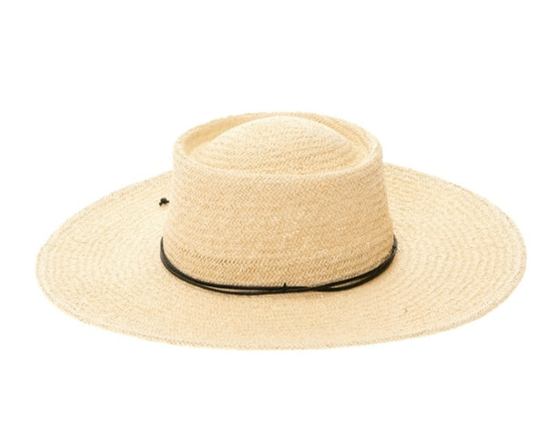 A381-HANDWOVEN WIDE BRIM GAMBLER HAT