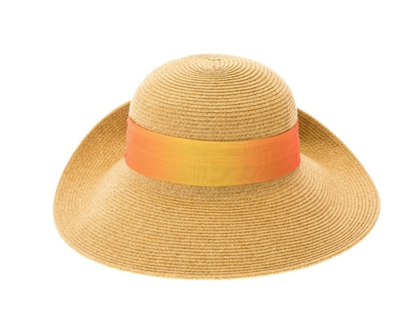 A388-SUN HAT W/ COLORFUL TIE BACK SASH