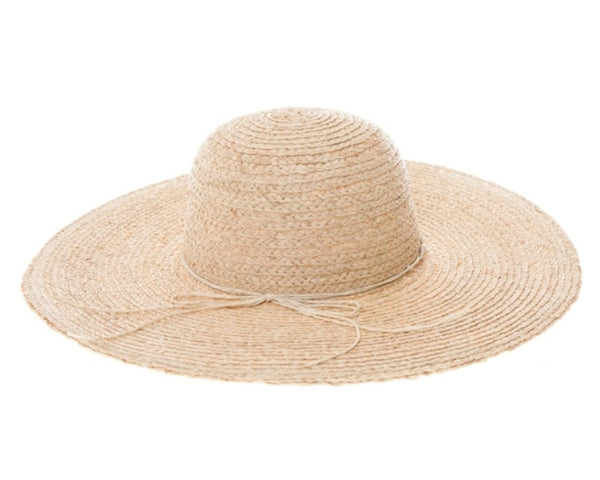 A393-RAFFIA BEACH HAT W/ SHELL TRIM